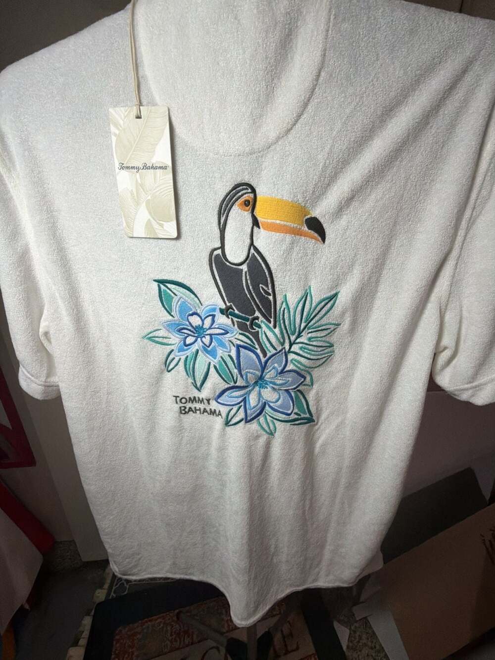 Tommy Bahama Poolside Toucan Terry Camp Shirt - Picture 8 of 8